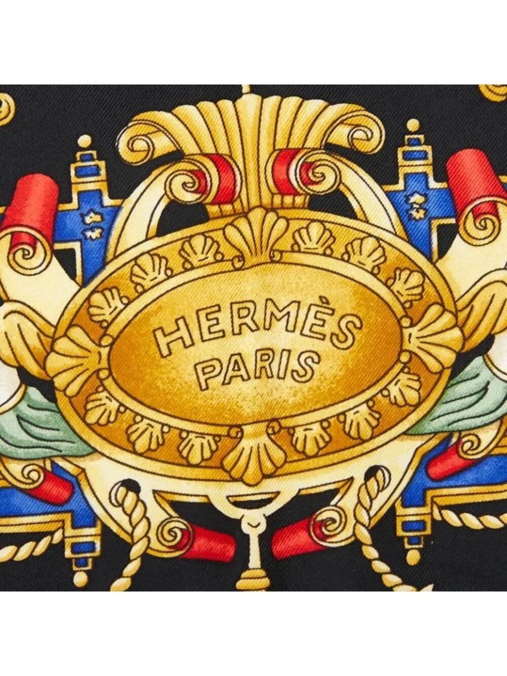 Hermes Carre 90 Voiles de Lumiere Sailing Ship of Light Scarf Black Multicolor